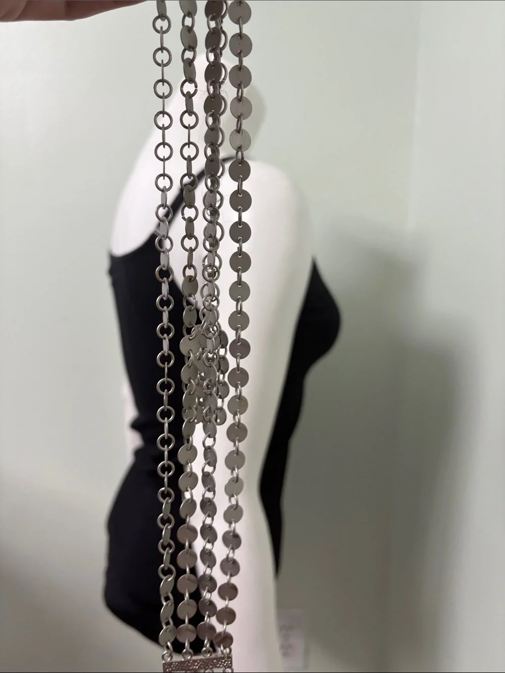 Vintage Siver Tone 4 Strand Chain Link Belt